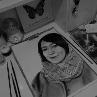 طراحی چهره.سیاه قلم