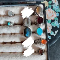 ۹ عدد انگشتر نقره به صورت تکی یا کلی فروخته میشه