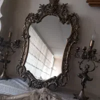 اینه وشمعدان جنس برنج عتیقه