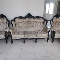 مبل 9نفره استیل چوب سالم با 3عدد عسلی|مبلمان خانگی و میز عسلی|شاهدشهر, |دیوار