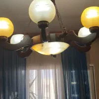 لوستر چوبی 6 شاخه دو عدد|لوستر و چراغ آویز|محمدشهر, شهرک پیام (مهرالبرز)|دیوار