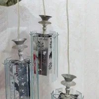 لوستر اتاق خواب آشپزخانه تمام استیل و شیشه