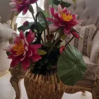 گلدان با گل مرداب شاخه گل رز مصنوعی هدیه روز مادر