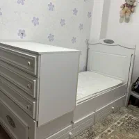 تخت خواب نوجوان به همراه تشک و کشو