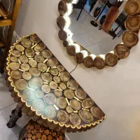 آینه کنسول رستیک چوب گردو اپوکسی