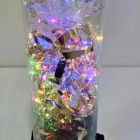 فروش گلدان شیشه‌ای تزیینی چراغ دار هفت رنگ