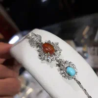 دستبند نقره عقیق و فیروزه و در نجف|جواهرات|تهران, کوثر|دیوار