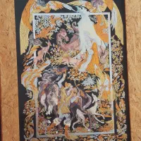 جفت تابلوی مینیاتوری ضامن آهو و ذبح اسماعیل (ع)