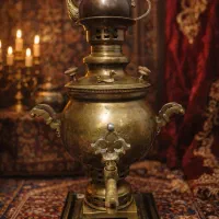 سماوربرنجی‌ذغالی۲لیتری‌مهردار