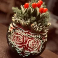 حکاکی هندوانه سبد میوه ویژه شب یلدا|خدمات پذیرایی، مراسم|شیراز, رحمت‌آباد|دیوار