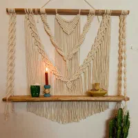 شلف مکرومه دلبر/دکوراسیون/شمع/دیزاین منزل