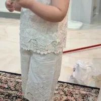 لباس دخترونه، تاپ وشلوار گیپور، دانتل مجلسی