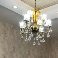 لوستر تمام برنجی دو‌عدد