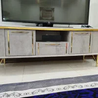 میزتلویزیون طوسی طلایی