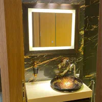 آینه بک لایت،لمسی،نورپردازی،قدی،دفرمه|آینه|اصفهان, رهنان|دیوار