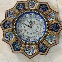 ساعت دیواری خاتم کاری قطر ۳۵ سانت