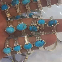 انگشترنقره فیروزه نیشابوری بسیار خوشرنگ