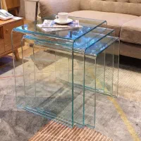 میز کنار مبلی 3 تایی - تولید شده با شیشه فوق شفاف