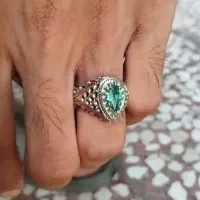 انگشتر زمرد کلمبیا رکاب نقره سوییس