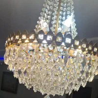 لوستر قدیمی کریستال ها اصل اتریش بدنه آب طلا ثابت|لوستر و چراغ آویز|تهران, نگین غرب|دیوار