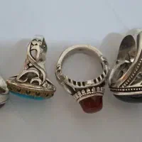 انگشتر نقره با سنگهای طبیعی|جواهرات|اردبیل, |دیوار