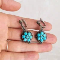 گوشواره نقره فیروزه نیشابوری