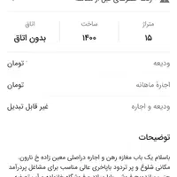 رهن و اجاره مغازه ۱۵ متری در اصلی معین زاده