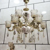 لوستر برنز پرکار ۸شعله تولید امیری|لوستر و چراغ آویز|زنجان, |دیوار