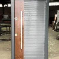 درب ضدسرقت فلز مشکی نرده شیشه ای، کامپوزیت کد D103|مصالح و تجهیزات ساختمان|جویبار, |دیوار