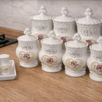 ست سرویس آشپزخانه پا سماوری سفید ـ جهیزیه و هدیه