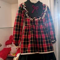 پیراهن دخترانه چهارخونه پارچه وارداتی