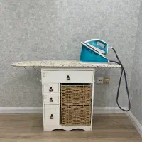 میز اتو کشودار همراه با سبد لباس