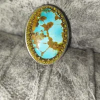 انگشتر نقره با سنگ زیبای فیروزه  اصل