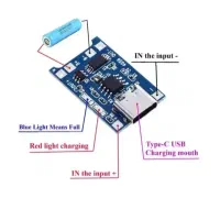 ماژول شارژ باتری لیتیومی با ورودی تایپ C