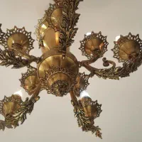 فروش فوری لوستر برنز خالص 5 شاخه سالم|لوستر و چراغ آویز|ری, دیلمان|دیوار