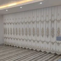 پرد پذیرایی حریر گلبرجسته  ترک