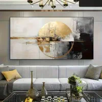 تابلوهای نقاشی مدرن *طرح های مدرن مشکی طلایی*