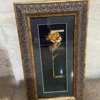 تابلو گل رز با ورق طلا|تابلو، نقاشی، عکس|تهران, مینی‌سیتی (شهرک نفت)|دیوار