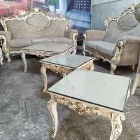 استیل ۷نفره با غذاخوری ۴نفره و جلو مبلی کامل چوب|مبلمان خانگی و میز عسلی|قم, نیروگاه|دیوار