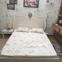 تخت دونفره بهمراه تشک ویک پاتختی|تخت و سرویس خواب|گلبهار, شهر جدید گلبهار|دیوار