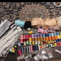 نخ گلدوزی آلمانی و یراق و مروارید منجوق متر دکمه
