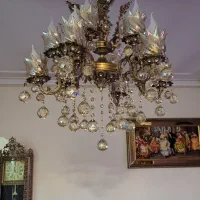 دو عدد لوستر برنجی 12 شعله
