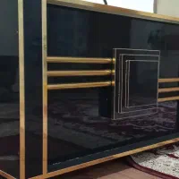 میز مدیریت MDF مشکیطلایی نو