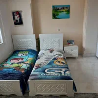 تخت نوجوان یک نفره رنگ سفید بدون خط و خش نو