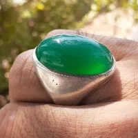 انگشتر عقیق سبز قدیمی