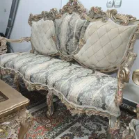 مبل سلطنتی ۷نفره کامل چوب|مبلمان خانگی و میز عسلی|اصفهان, شفق|دیوار