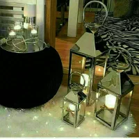 فانوس کنار سالنی سه تیکه رنگ سیلور