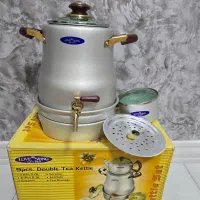 کتری شیر دار به همراه پایه و قندان کاملا نو و سالم