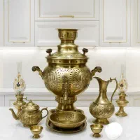 سماور زغالی توپی ۶لیتری ۹تکه