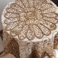 رومیزی میزخاطرات ساتن سنگ دوزی|پرده، رانر، رومیزی|اسلام‌شهر, شهرک مهدیه|دیوار